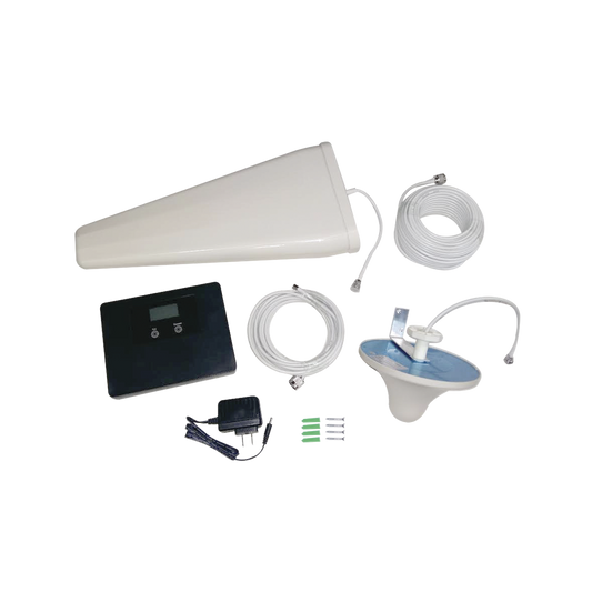 Kit de Amplificador de Señal Celular | Doble Banda | Mejora las Llamadas, Soporta 3G y *4G LTE | 70 dB de Ganancia Máxima, cubre áreas de hasta 500 metros cuadrados.(descontinuado)
