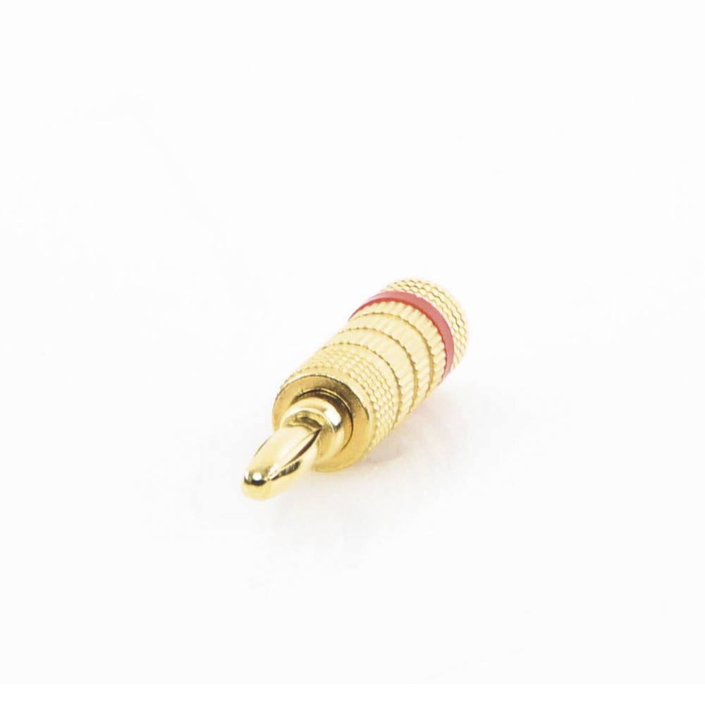 Banana Speaker Screw Connector | Professional Audio Installation | Gold Plated | Red (1 Piece)