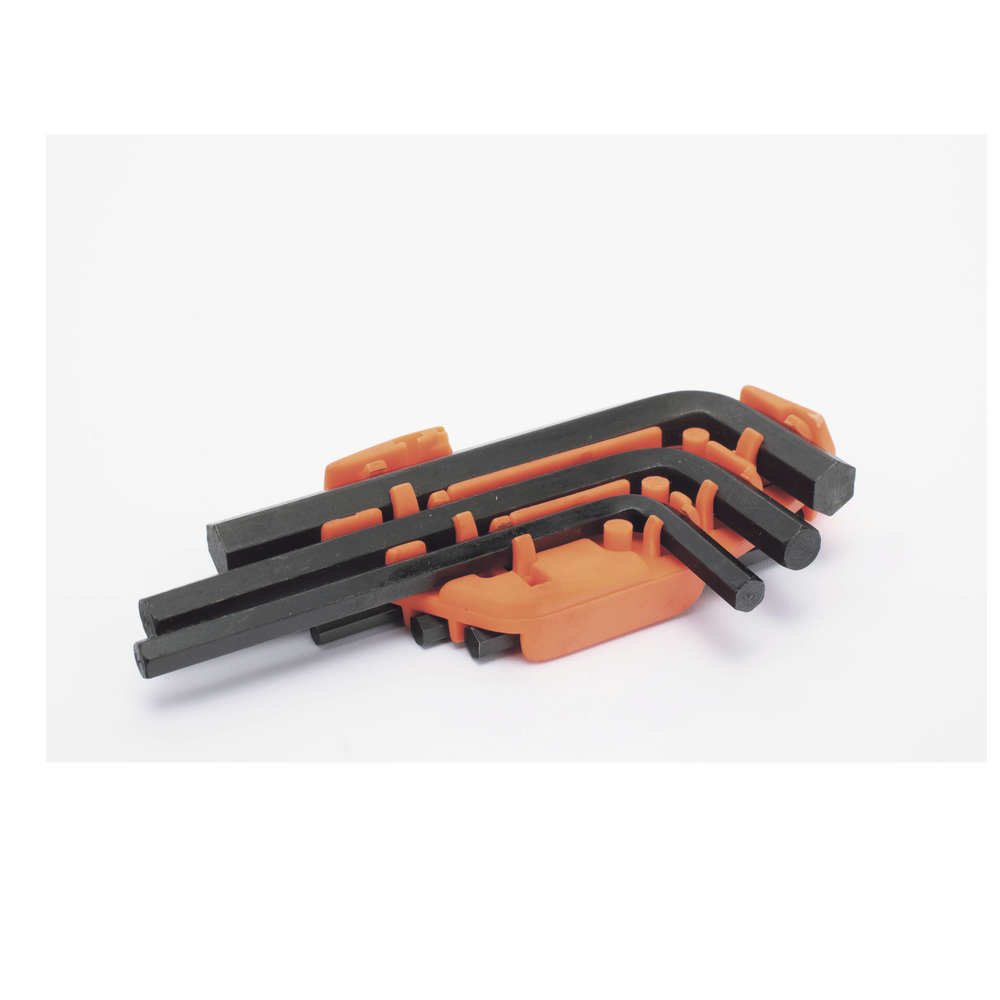 Juego de 10 Llaves Hexagonales (Allen) Milimétricas con Portallaves Plástico.