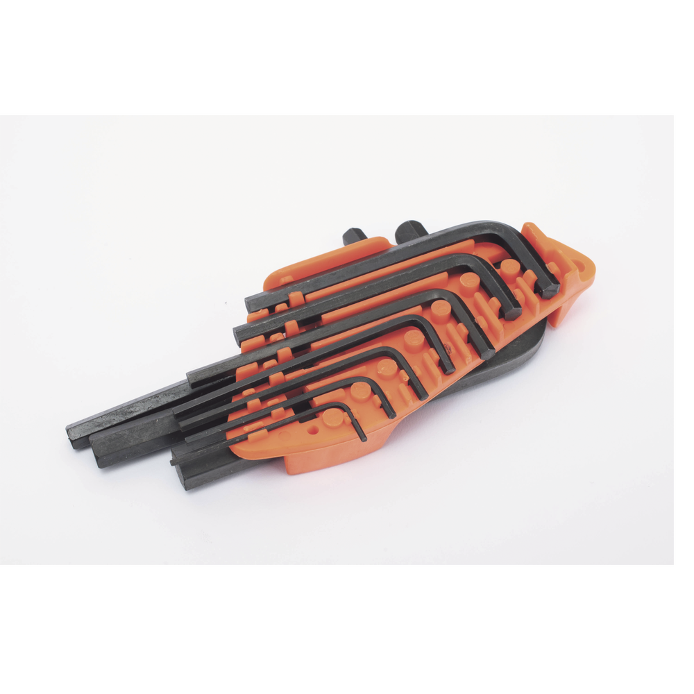 Juego de 10 Llaves Hexagonales (Allen) Milimétricas con Portallaves Plástico.