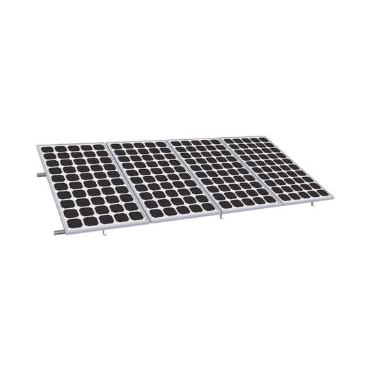 Montaje para Panel Solar en aluminio anodizado para techo o piso de concreto de rápida instalación línea Starter,  arreglo 1x4 módulos fotovoltaicos