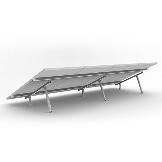 Montaje para Panel Solar de aluminio anodizado para techo o piso de concreto ,  de alta resistencia a climas extremos y rápida instalación,  arreglo 1x4 módulos fotovoltáicos de 40mm de espesor
