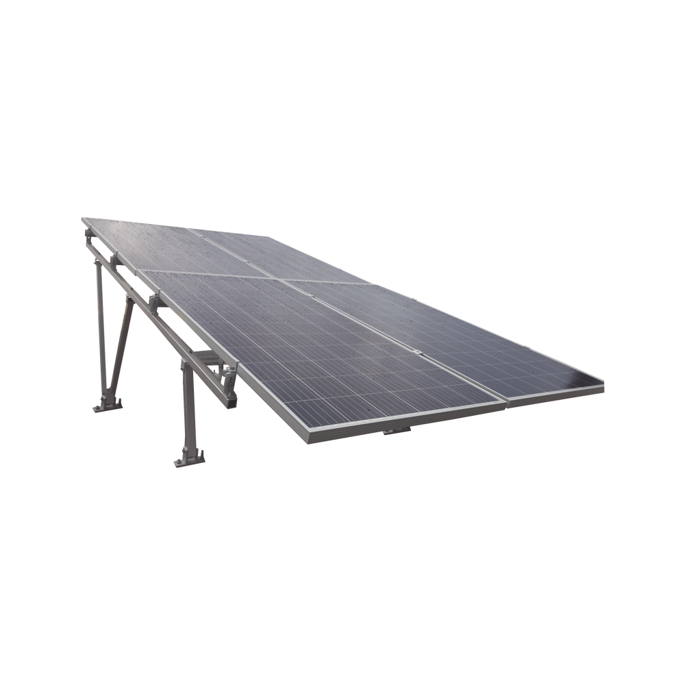 Aluminum mounting kit for a concrete roof or floor for a 2 x 2 40mm thick photovoltaic module array