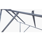 Aluminum mounting kit for a concrete roof or floor for a 2 x 2 40mm thick photovoltaic module array
