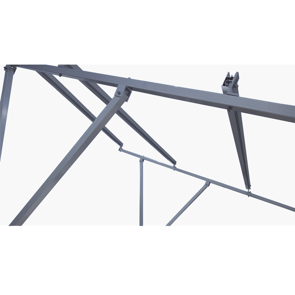 Aluminum mounting kit for a concrete roof or floor for a 2 x 2 40mm thick photovoltaic module array