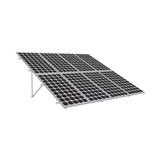 Montaje de aluminio en techo o piso de concreto para  arreglo 2 x 4  módulos fotovoltáicos línea Starter