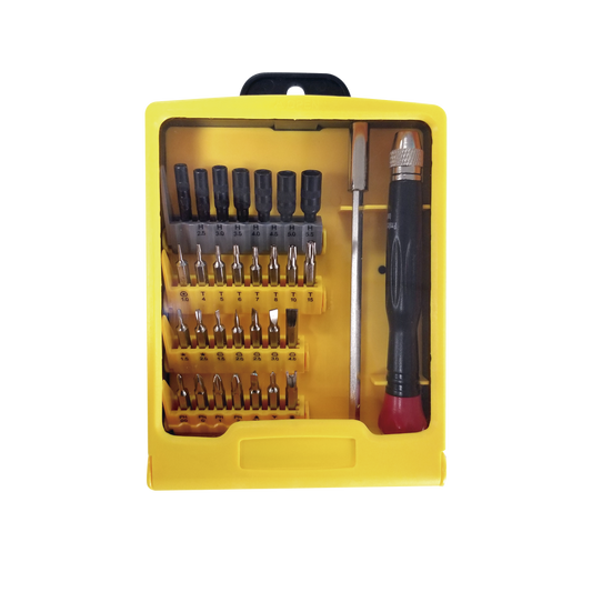 Juego de 31 Destornilladores de Precisión (puntas) con Mango y Extensor.