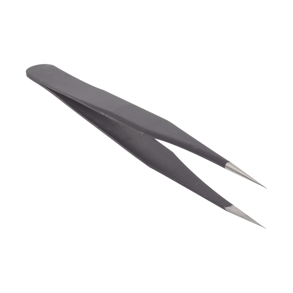 Antistatic Stainless Steel Tweezers with Antistatic Paint. Wide Handle, Sharp Tip.