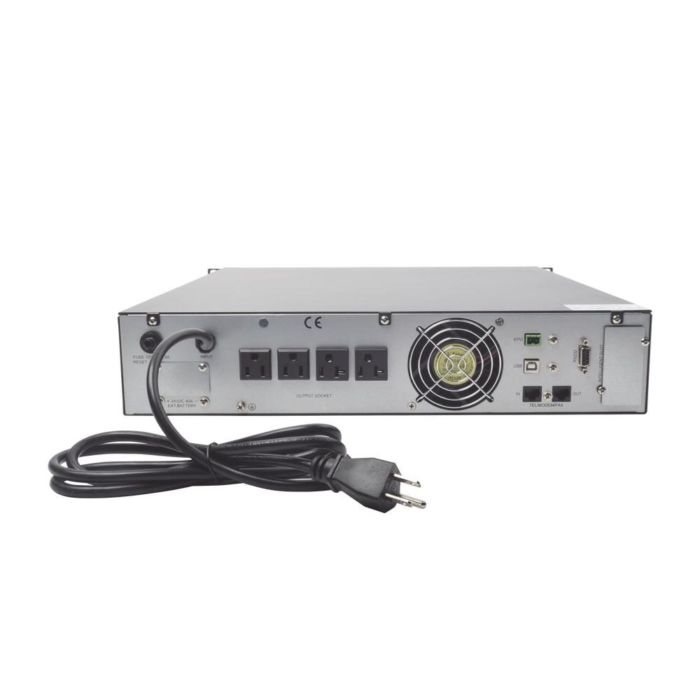 UPS de 1000VA/900W / Topología On-Line Doble Conversión / Entrada y Salida de 120 Vca / Clavija de Entrada NEMA 5-15P / Pantalla LCD Configurable /Formato Rack/Torre