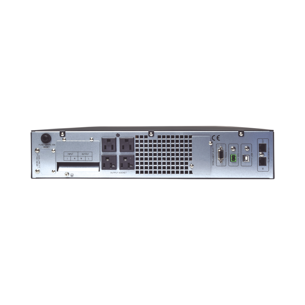 2000VA/1800W UPS / On-Line Double Conversion Topology / 220 Vac Input and Output / NEMA 5-20P Input Plug / Configurable LCD Display / Rack/Tower Format