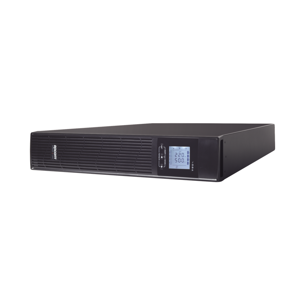 3000VA/2700W UPS / On-Line Double Conversion Topology / 220 Vac Input and Output / NEMA 5-30P Input Plug / Configurable LCD Display / Rack/Tower Format