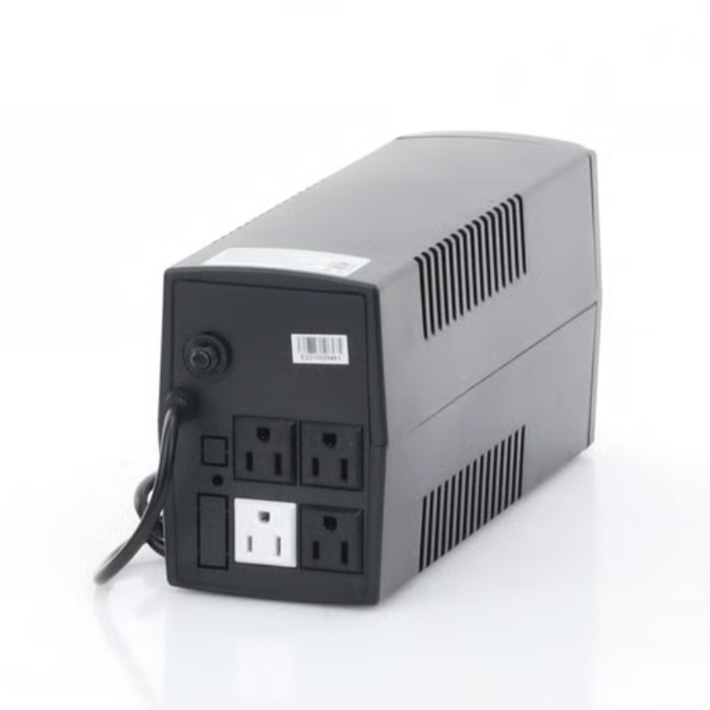 600VA/360W UPS / Line Interactive Topology / 120 Vac Input and Output / NEMA 5-15P Plug / 4 NEMA 5-15R Outlets