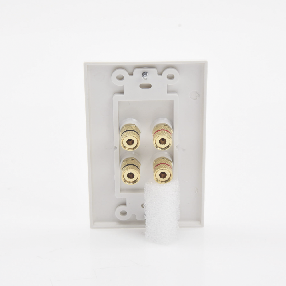 Wall Plate | Banana Binding Posts | 2 Speaker Connections | Easy Installation | Gold-Plated Connectors