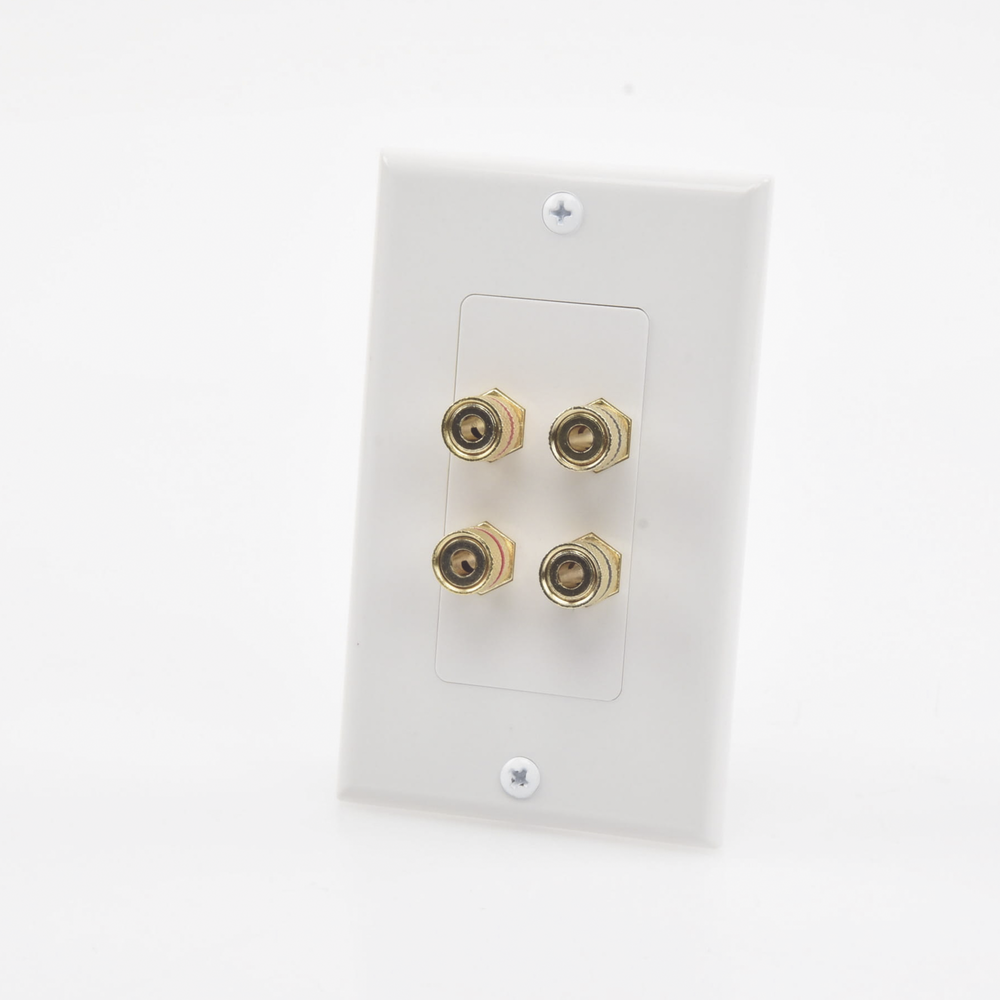 Wall Plate | Banana Binding Posts | 2 Speaker Connections | Easy Installation | Gold-Plated Connectors
