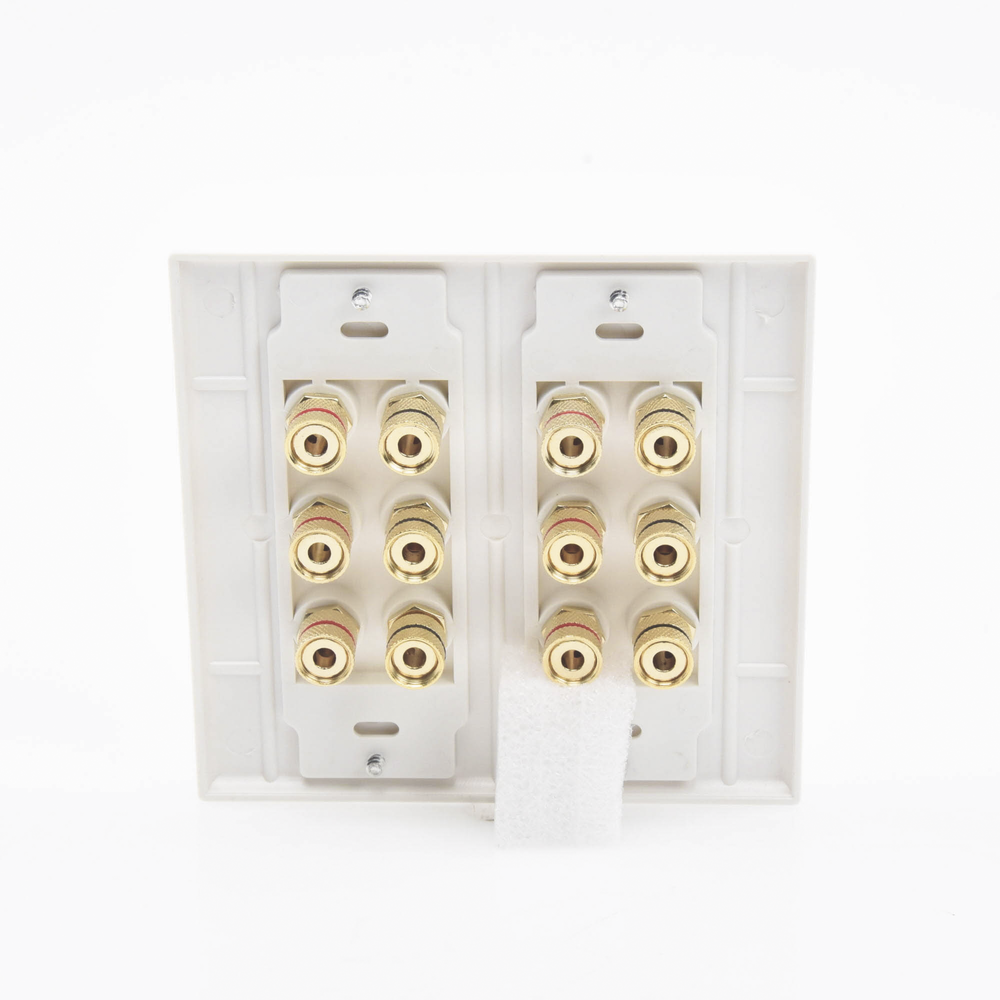 Wall Plate | Banana Binding Posts | 6 Speaker Connections | Easy Installation | Gold-Plated Connectors