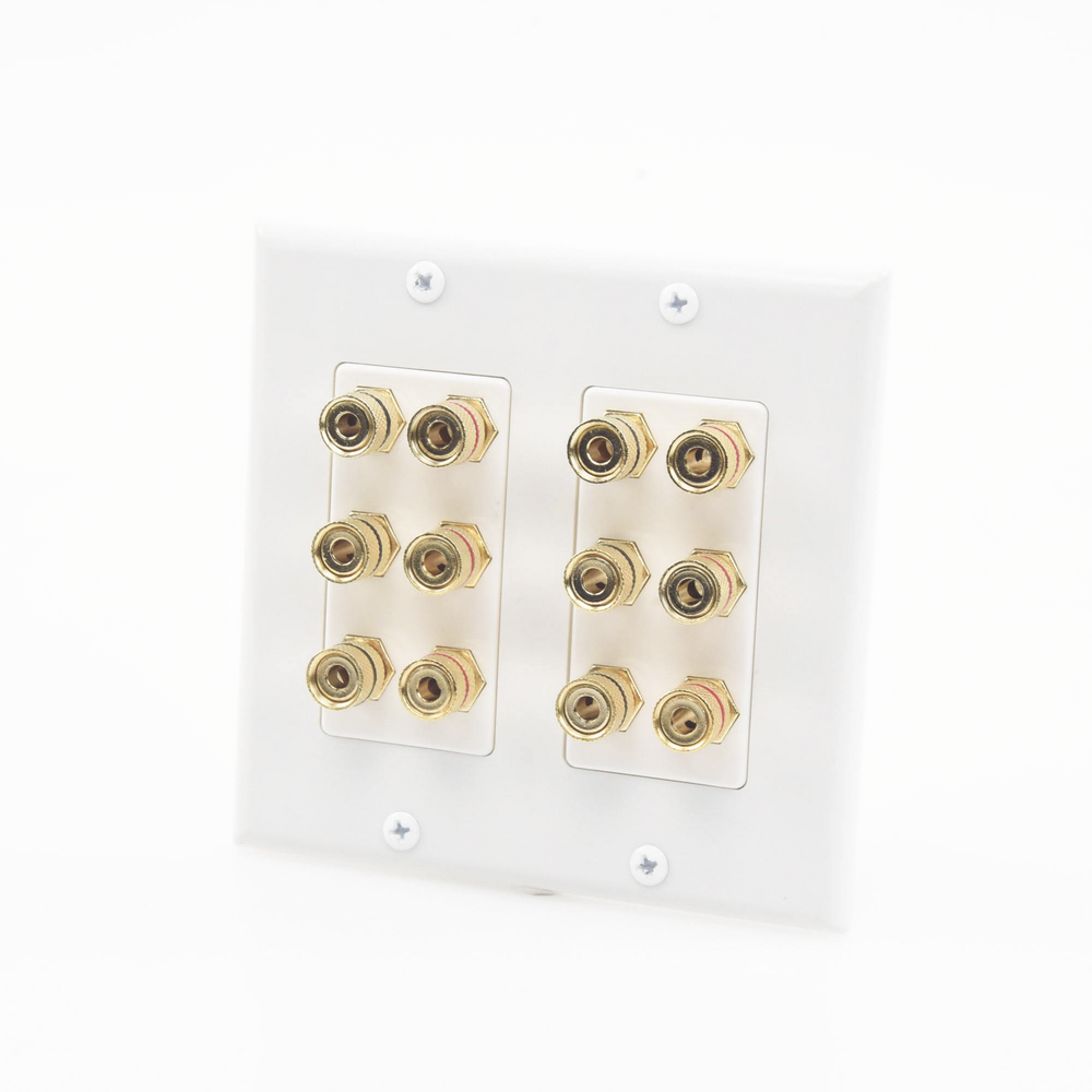 Wall Plate | Banana Binding Posts | 6 Speaker Connections | Easy Installation | Gold-Plated Connectors