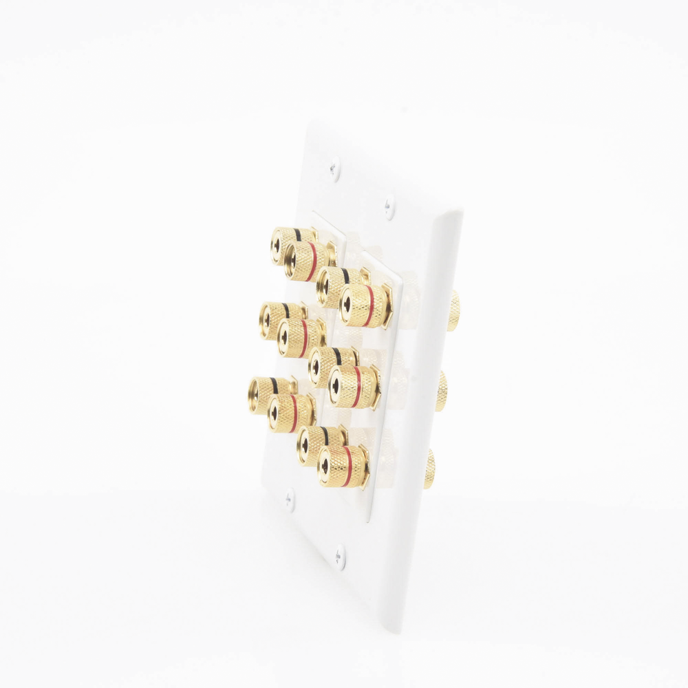 Wall Plate | Banana Binding Posts | 6 Speaker Connections | Easy Installation | Gold-Plated Connectors