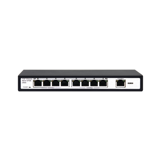 Switch PoE / 100 Metros PoE / 8 puertos 802.3af/at ( 132.5 W ) 10/100Mbps + 1 puerto Uplink