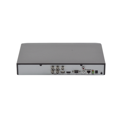 (COMPATIBLE HIK-CONNECT) DVR 4 Megapixel / 4 Canales TURBOHD + 2 Canales IP / 1 Bahía de Disco Duro / Audio por Coaxitro