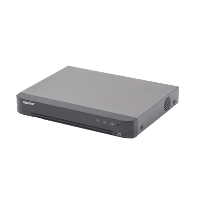 (COMPATIBLE HIK-CONNECT) DVR 4 Megapixel / 8 Canales TURBOHD + 4 Canales IP / 1 Bahía de Disco Duro / Audio por Coaxitro