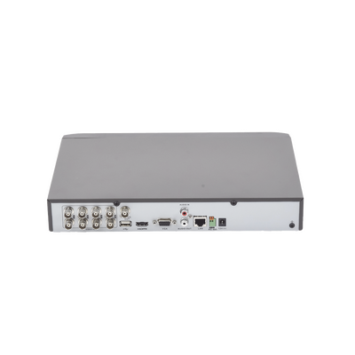 (COMPATIBLE HIK-CONNECT) DVR 4 Megapixel / 8 Canales TURBOHD + 4 Canales IP / 1 Bahía de Disco Duro / Audio por Coaxitro