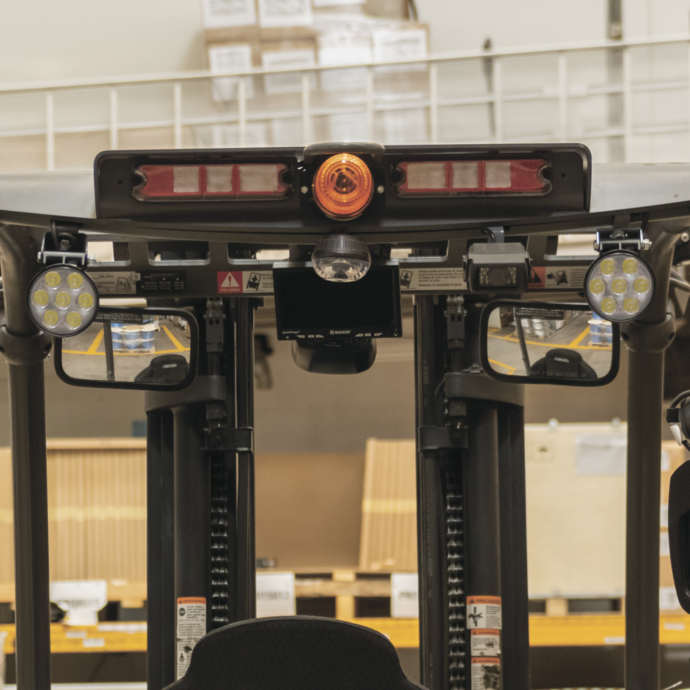 Luz LED límite de arco color rojo, para zonas de trabajo en montacargas y vehiculos