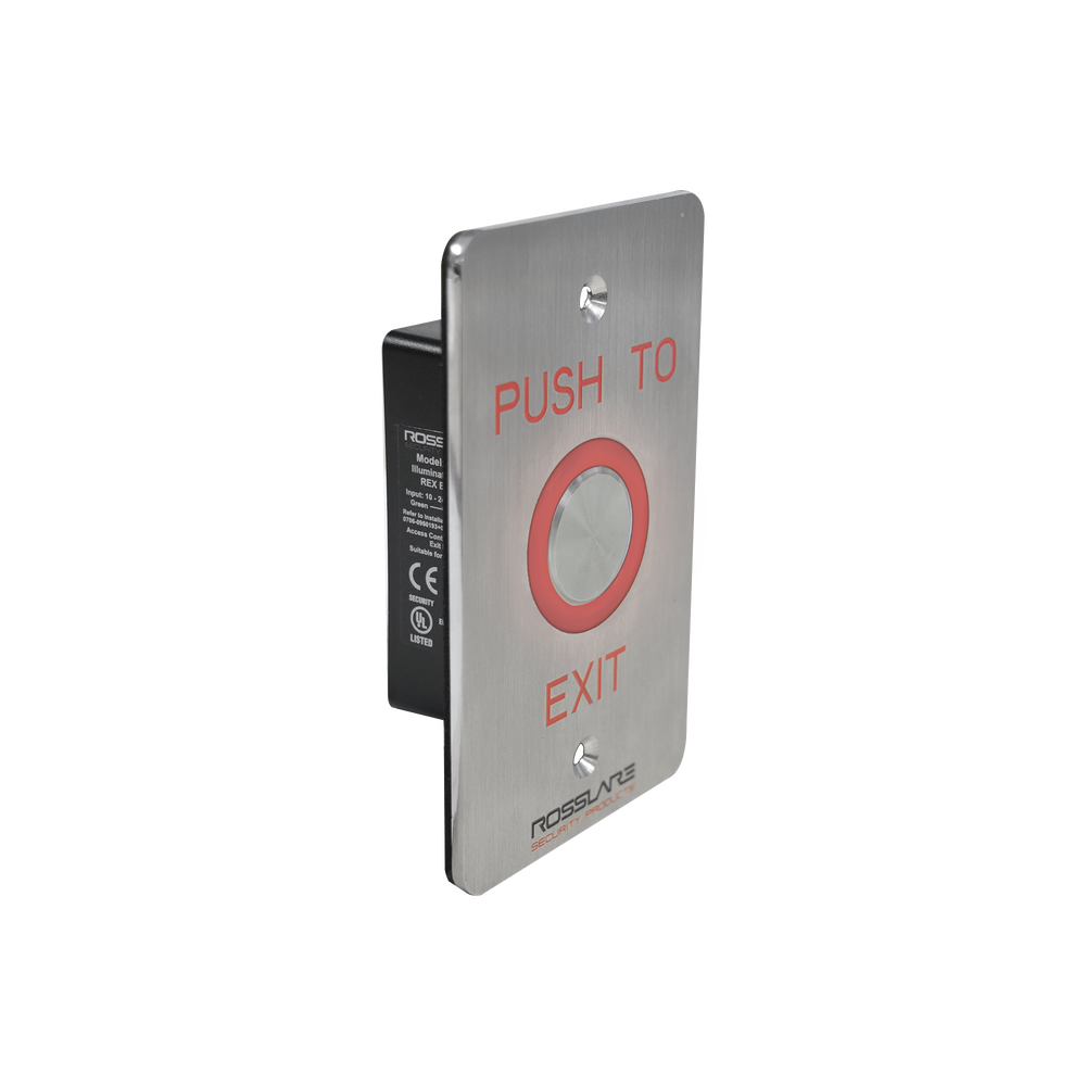 Piezo-electric exit button/ with timer / configurable LED color/ IP65.