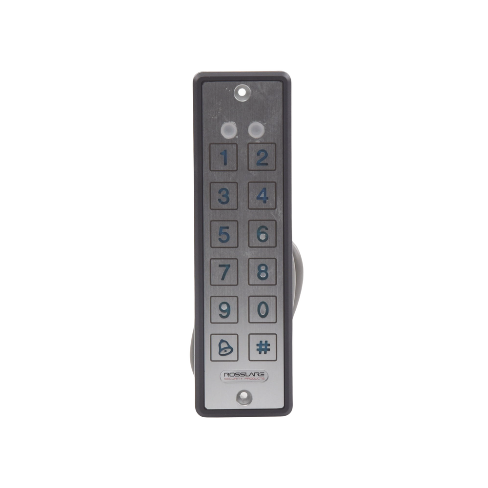 Ultra-slim proximity reader with keypad, ROSSLARE and HID card reading capability, 125 Khz