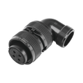 Conector Plug en Ángulo Recto de 4 Contactos Hembra Soldables para Radio de Locomotora.