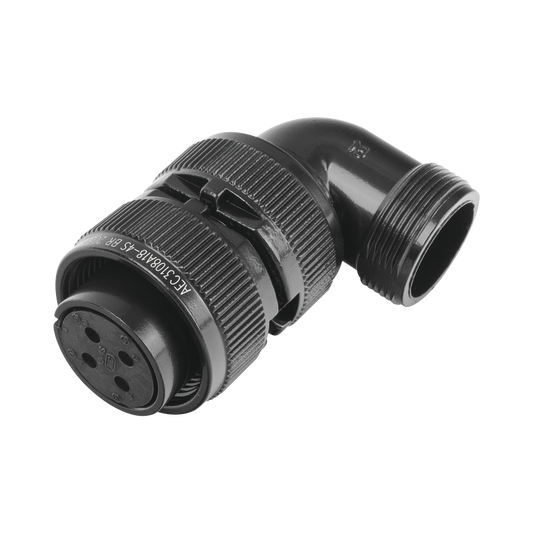 Conector Plug en Ángulo Recto de 4 Contactos Hembra Soldables para Radio de Locomotora.