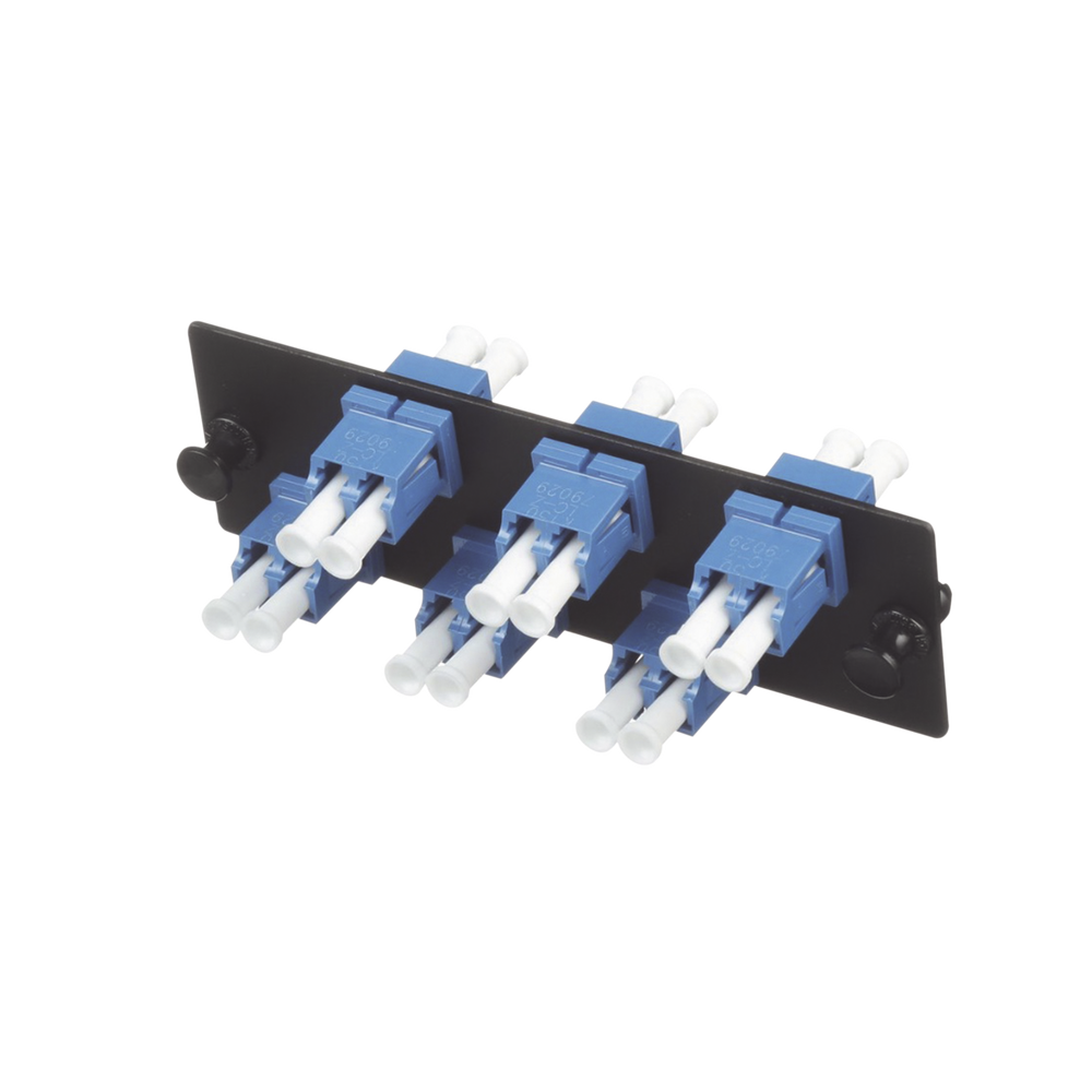 Placa Acopladora de Fibra Optica FAP, Con 6 Conectores LC Duplex (12 Fibras), Para Fibra Monomodo OS1/OS2, Color Azul
