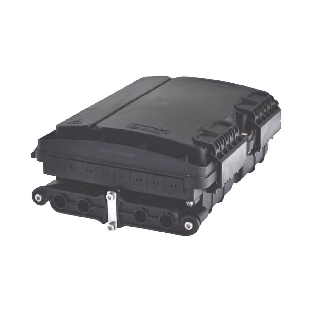 Splice closure for 20 fiber optic fusions, Outdoor, 8 SC/APC couplers, includes 1x8 splitter, IP65