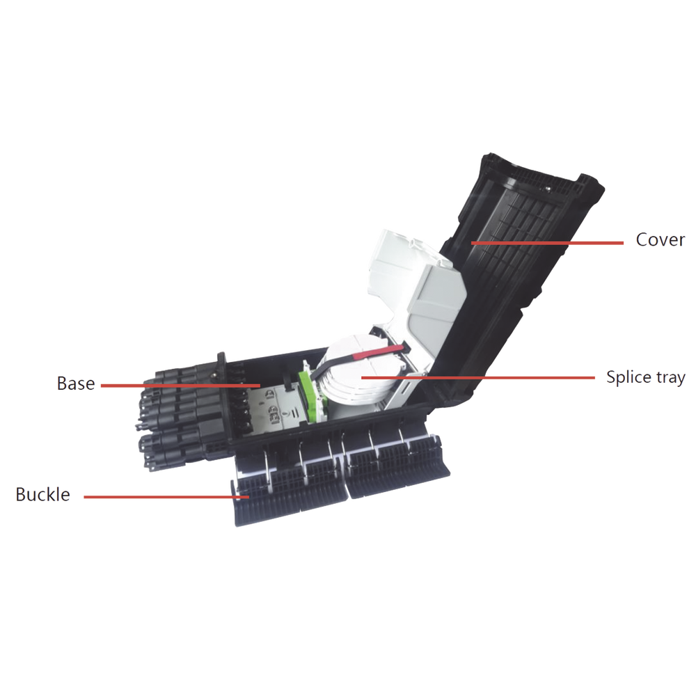 Fiber Optic Distribution Box for 48 splices with 16 SC/APC couplers, direct burial, IP68