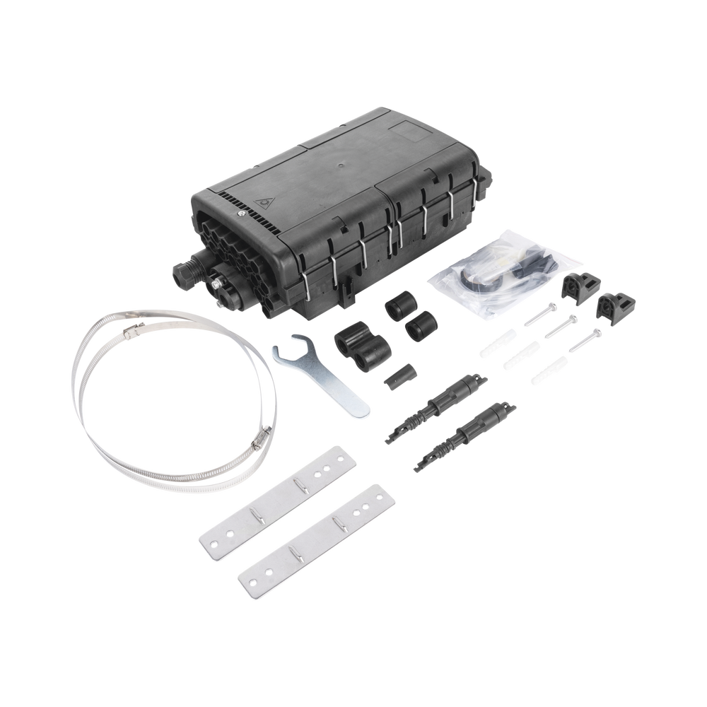 Fiber Optic Distribution Box for 48 splices with 16 SC/APC couplers, direct burial, IP68