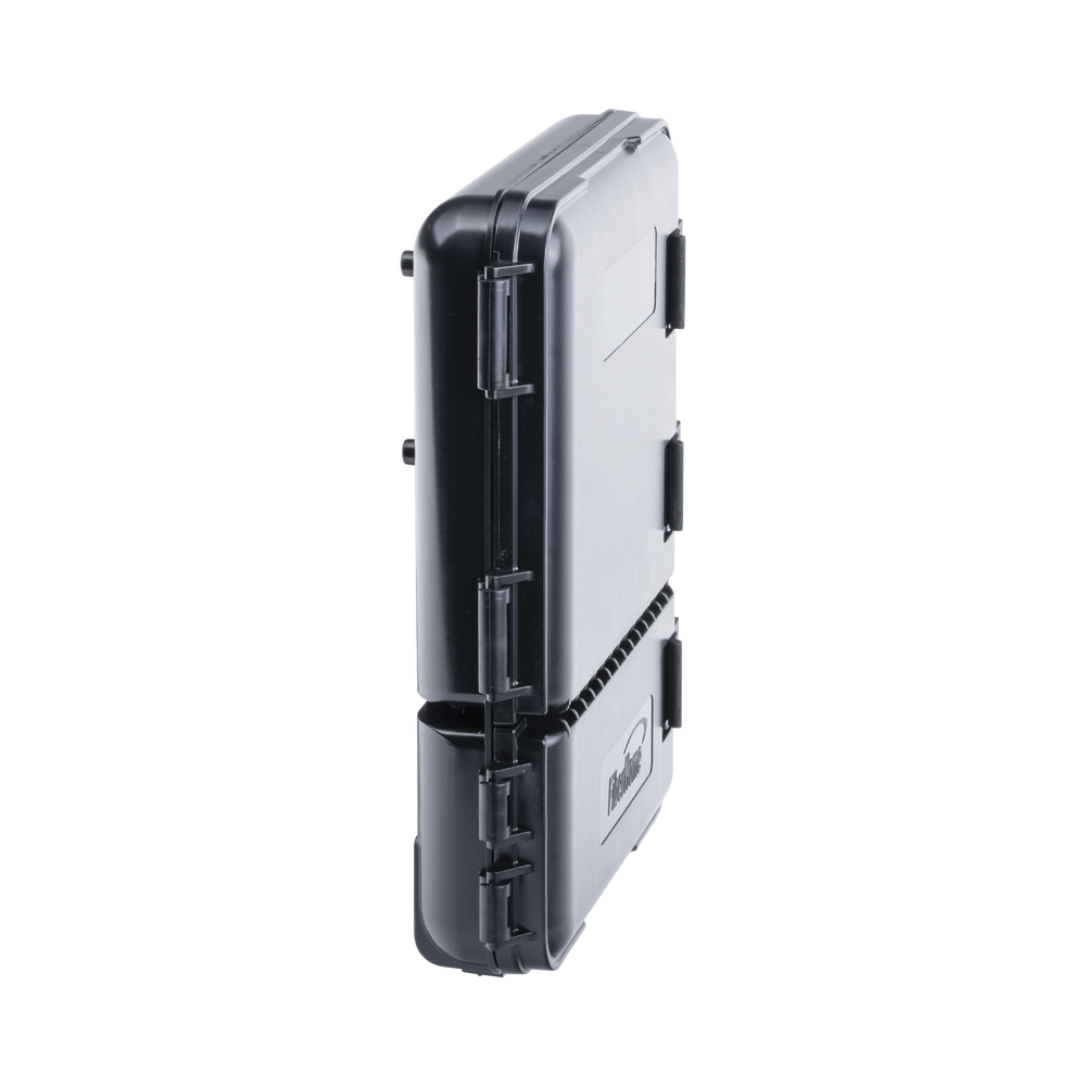 Fiber Optic Distribution Box for 24 Splices, with 8 SC/APC Simplex Couplers, IP55 Exterior, Black
