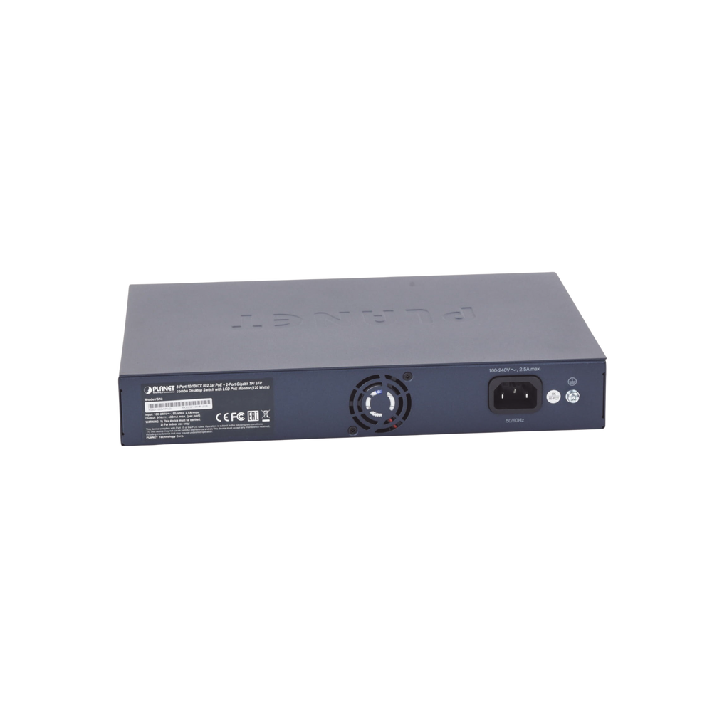 Switch PoE+ / distancia 250 metros / 8 puertos + 2 combo TP/SFP gigabit y pantalla LCD para monitoreo