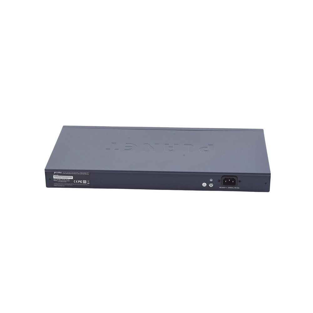 Switch no administrable PoE+ Extended, Aislamiento VLAN de 16 puertos + 2 combo TP/SFP Gigabit y Pantalla