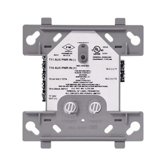 Módulo de entrada Analógica 4–20 mA / Direccionable / Compatible solo con NFS2-3030 / Tecnología FlashScan® de NOTIFIER
