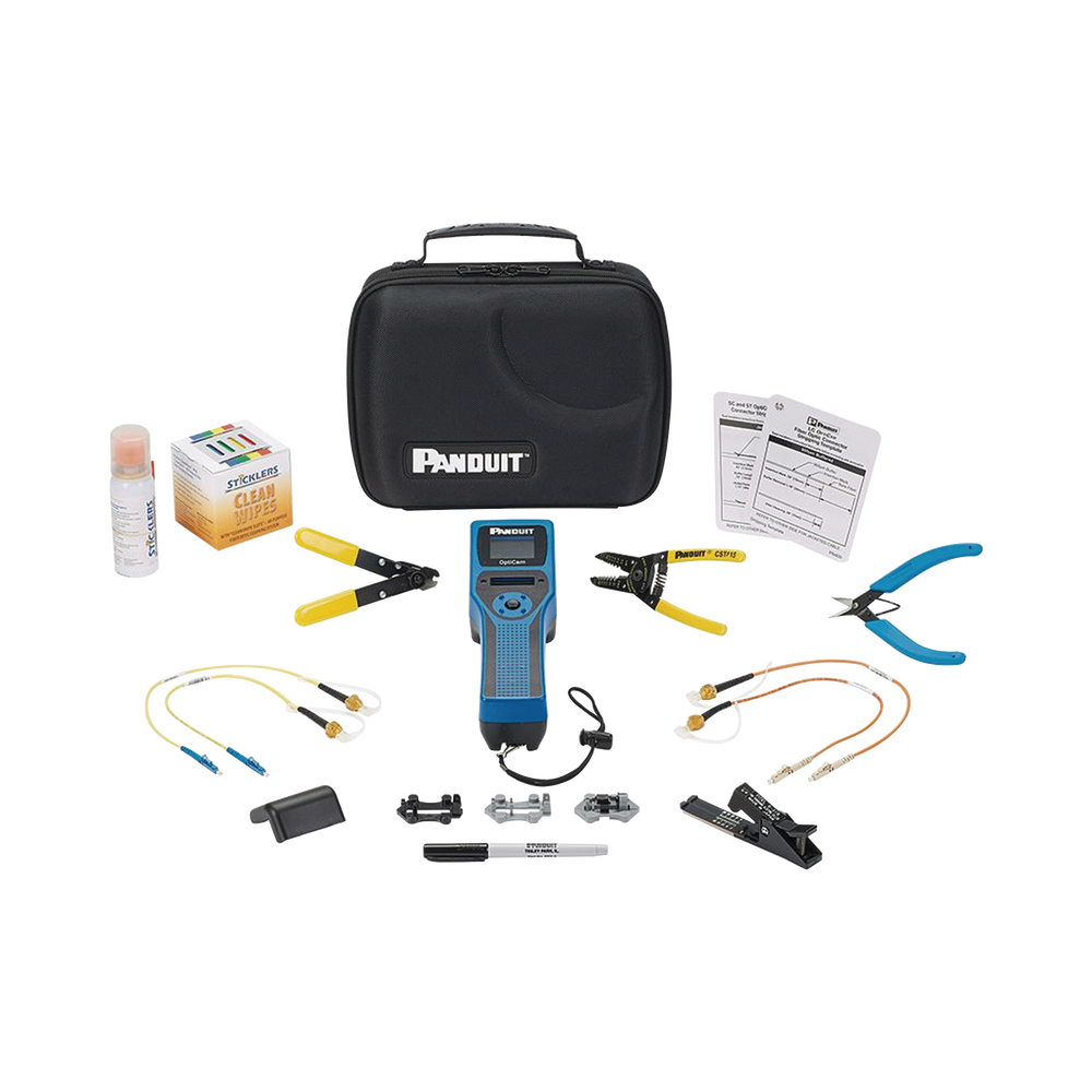 Kit de Herramientas OptiCam 2, Para Terminación de Conectores de Fibra Optica Pre-Pulidos de Panduit, Incluye Desforradora y Cleaver