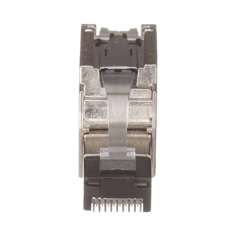 Plug RJ45 Blindado, Instalación Recta, Terminación en Campo Certificable, Compatible con Cat5e, Cat6 y Cat6A, Color Plata