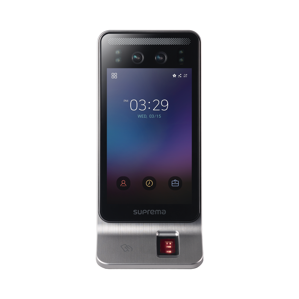 Lector Multi-tecnologia con detector de Tapabocas / Reconocimiento Facial, Huella, Tarjeta Móvil y RFID(125kHz EM & 13.56 Mhz MIFARE) / Compatible con BioStar2