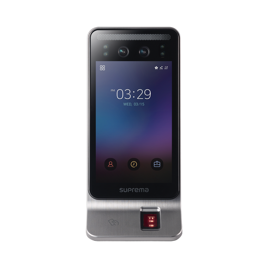 Lector Multi-tecnologia con detector de Tapabocas / Reconocimiento Facial, Huella, Tarjeta Móvil y RFID(125kHz EM & 13.56 Mhz MIFARE) / Compatible con BioStar2