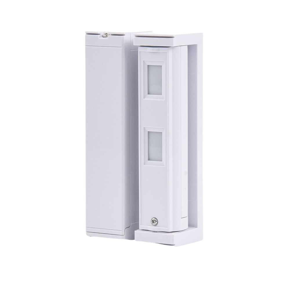 Sensor de Movimiento / Tipo Cortina / Ajuste de detección 2m o 5m / 100% Exterior / Inalambrico (Alimentación)/Compatible con cualquier panel de alarma / Proteja fachadas, puertas, ventanas, balcones y mas!