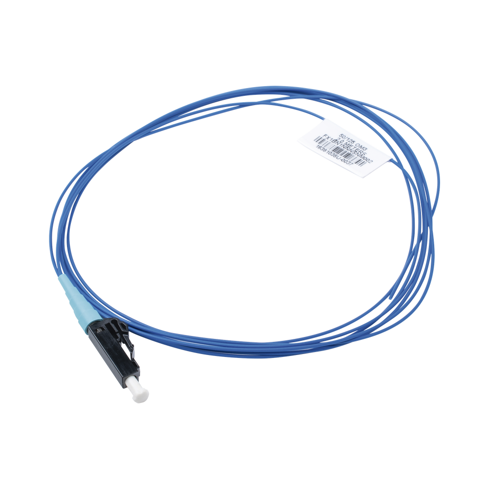 Pigtail de Fibra Óptica LC Simplex, Multimodo OM3 50/125, 900um, Color Aqua, 1 Metro