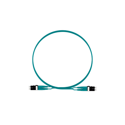 Jumper de Fibra Optica Multimodo 50/125 OM4, LC-LC Duplex, LSZH, Color Aqua, 1 Metro