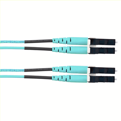 Jumper de Fibra Optica Multimodo 50/125 OM4, LC-LC Duplex, LSZH, Color Aqua, 3 Metros
