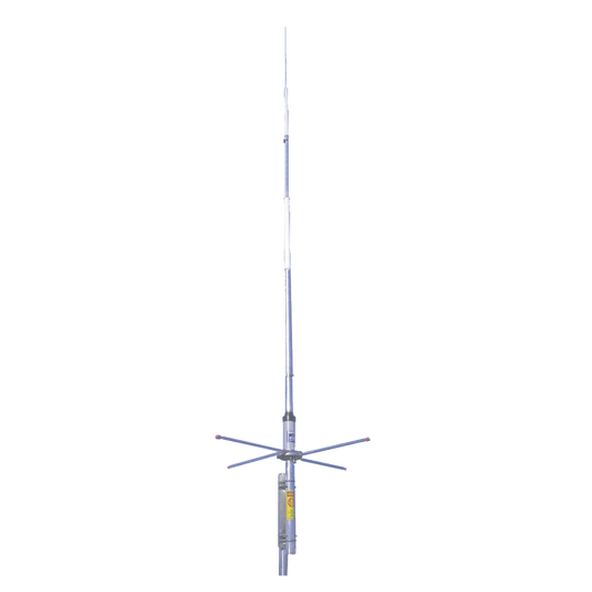 Antena Base VHF, Rango de 148 - 154 MHz, 7 dB de ganancia / Fibra de Vidrio y Aluminio / Auto Soportante