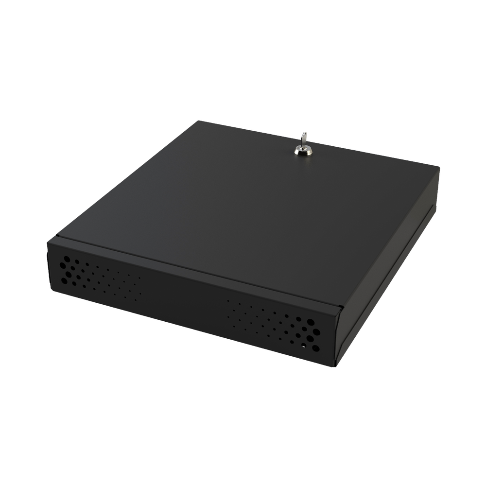 Gabinete Metálico de Seguridad para DVR/NVR. Tamaño Max. de DVR/NVR: 315 x 62 x 288 mm (An. x Al. x Prof.)