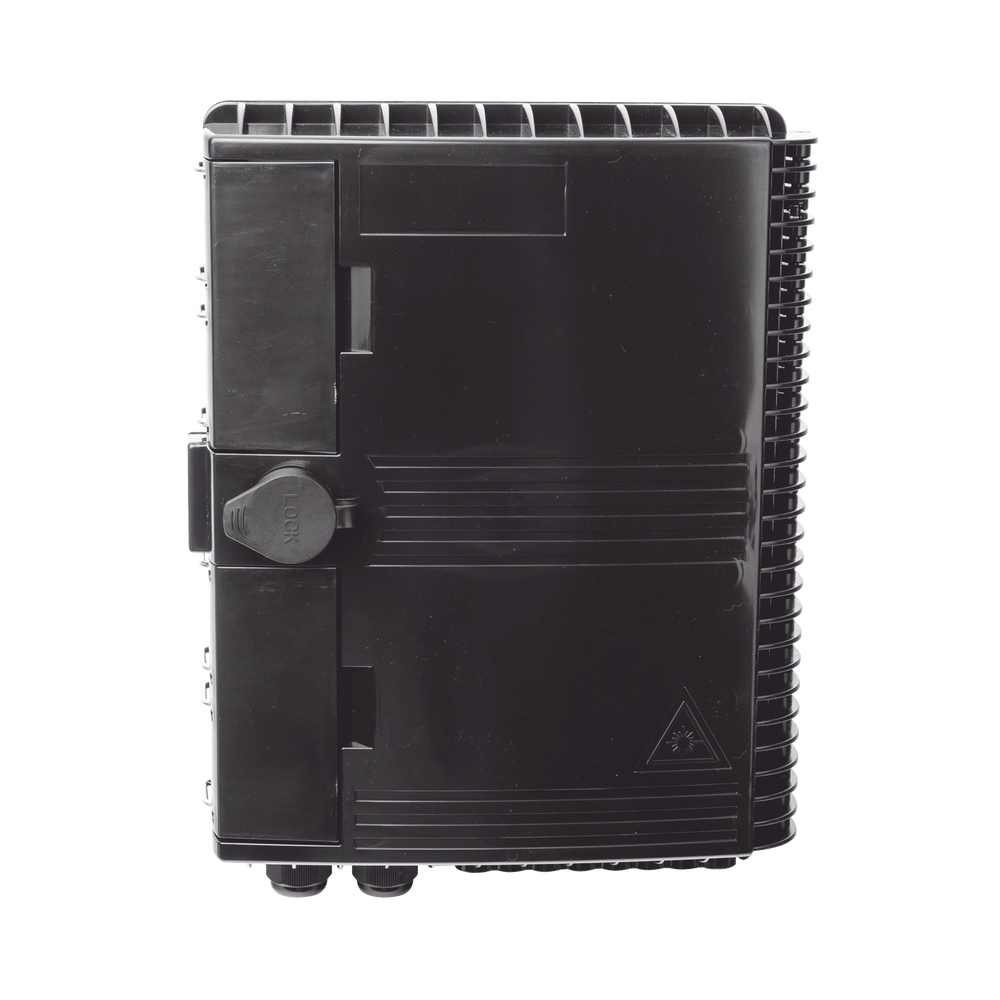 Splice closure for 24 fiber optic fusions, Indoor/Outdoor, with 16 SC/APC couplers and 1x16 splitter, IP65