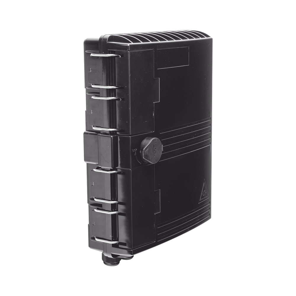 Splice closure for 24 fiber optic fusions, Indoor/Outdoor, with 16 SC/APC couplers and 1x16 splitter, IP65